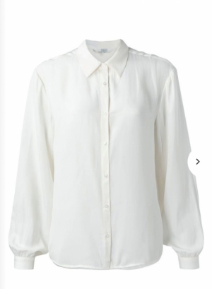 Satin shirt with puff Wool white